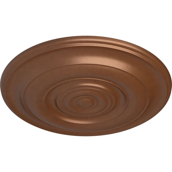 Niobe Ceiling Medallion (Fits Canopies Up To 8 5/8), Hand-Painted Polished Copper, 18OD X 1 1/2P